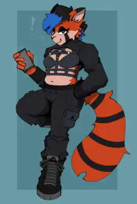 my sona in a pentagram bralette under a top with the chest-area cut out